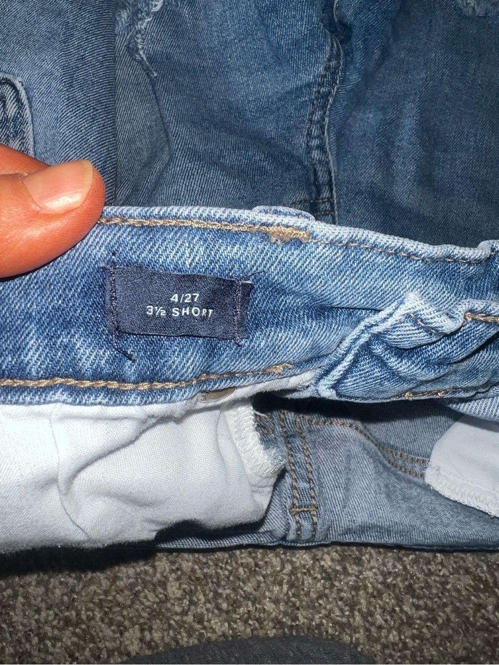 Y2K High Rise Button Fly Distressed Denim Shorts Size 3/4 Short Light Wash - Picture 2 of 4